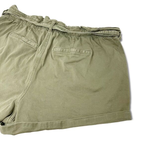 Torrid Self Tie Paperbag Waist Shorts Twill Olive Green Women’s Plus Size 26 - Picture 7 of 16